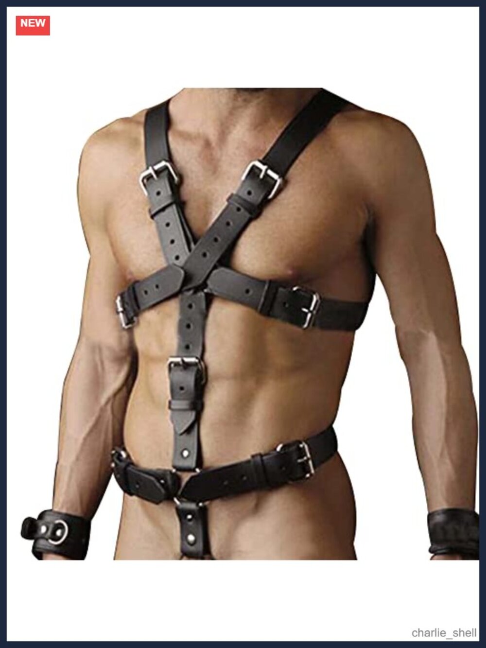Men's PU Leather Harness Adjustable Buckle Chest Body Garter Belt Punk Clubwear